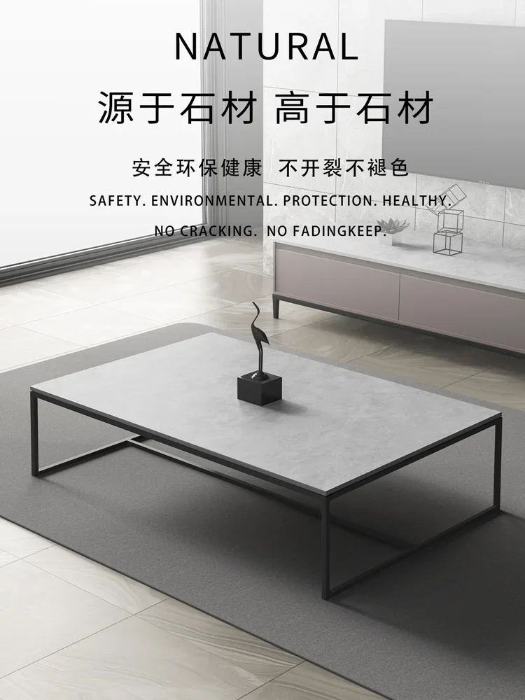 

Office Minimalist Stone Plate Stone Tea Table Living Room Small Apartment Modern Square Panel Italian Style