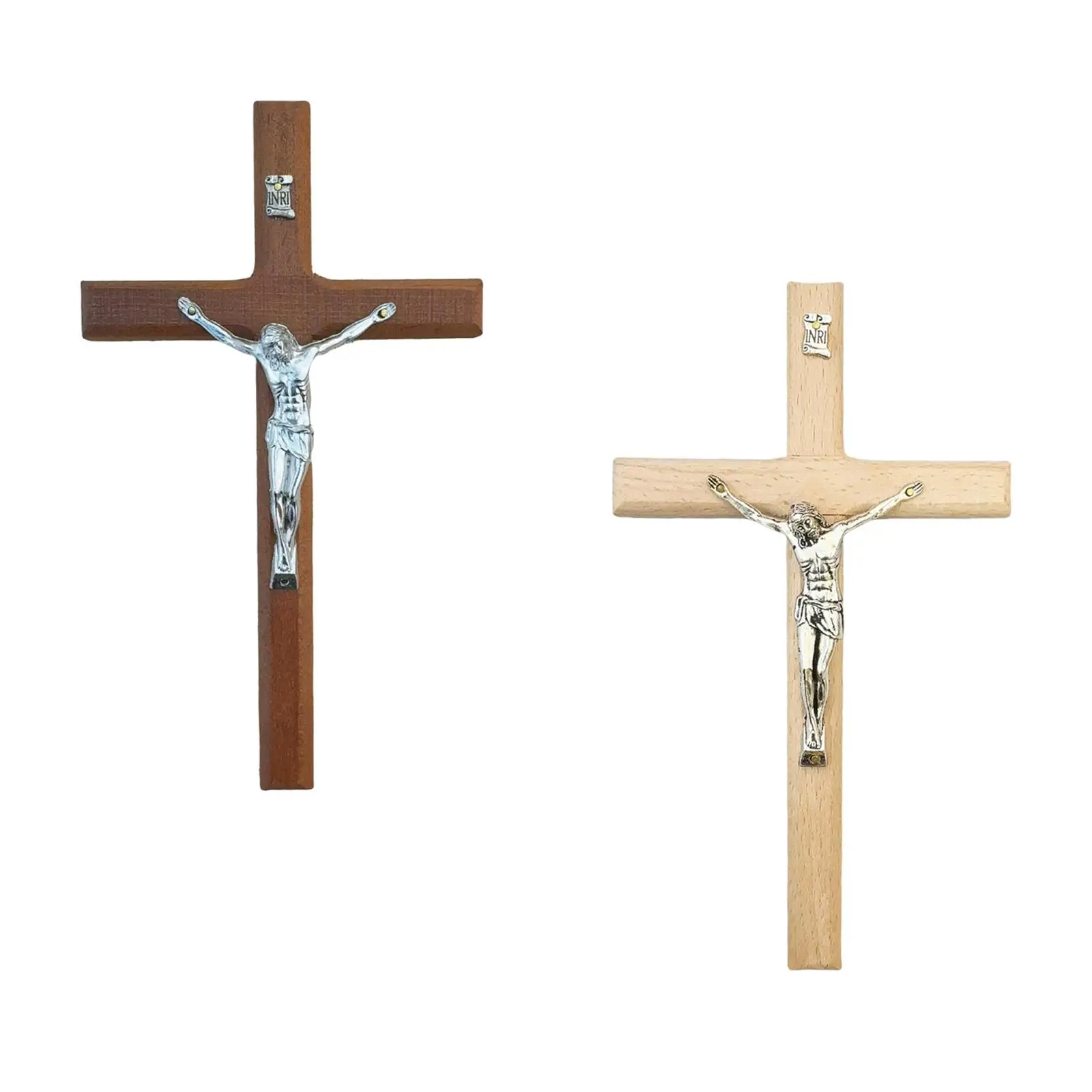 Wall Crucifix Cross Decoration Catholic Christian Wood Cross Wall Decor Jesus Crucifix for Easter Office Entrance Christmas
