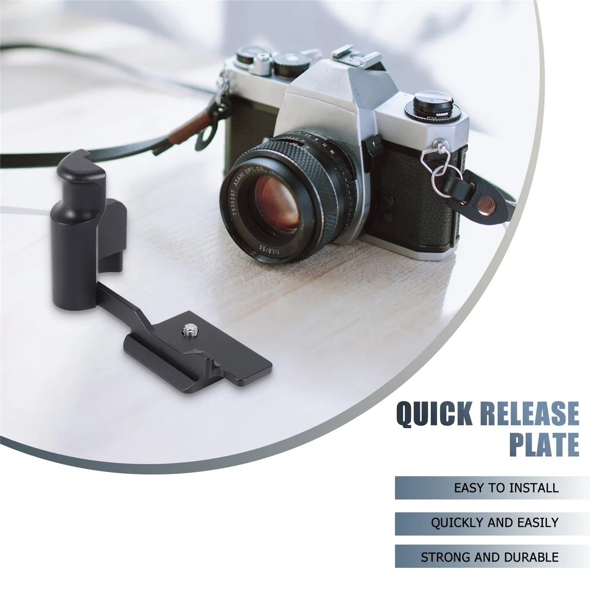 Camera L-Bracket Plate for Canon EOS M100 M200 Camera Quick Release Plate Vertical Shoot Hand Grip Holder Board Black