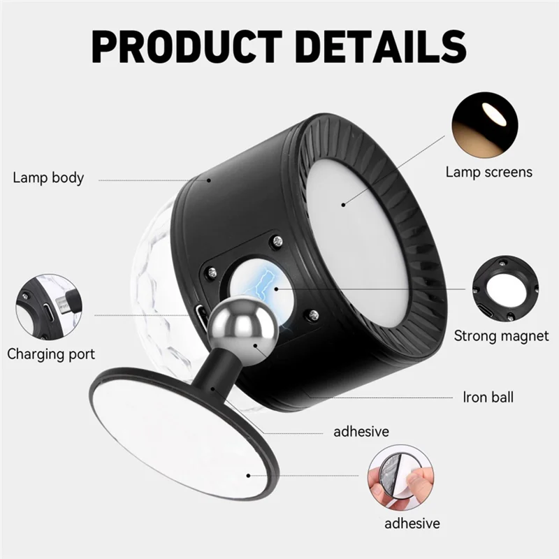 La nuova lampada da parete a LED regolabile a 3 colori con luci notturne ambientali per la camera da letto bianca