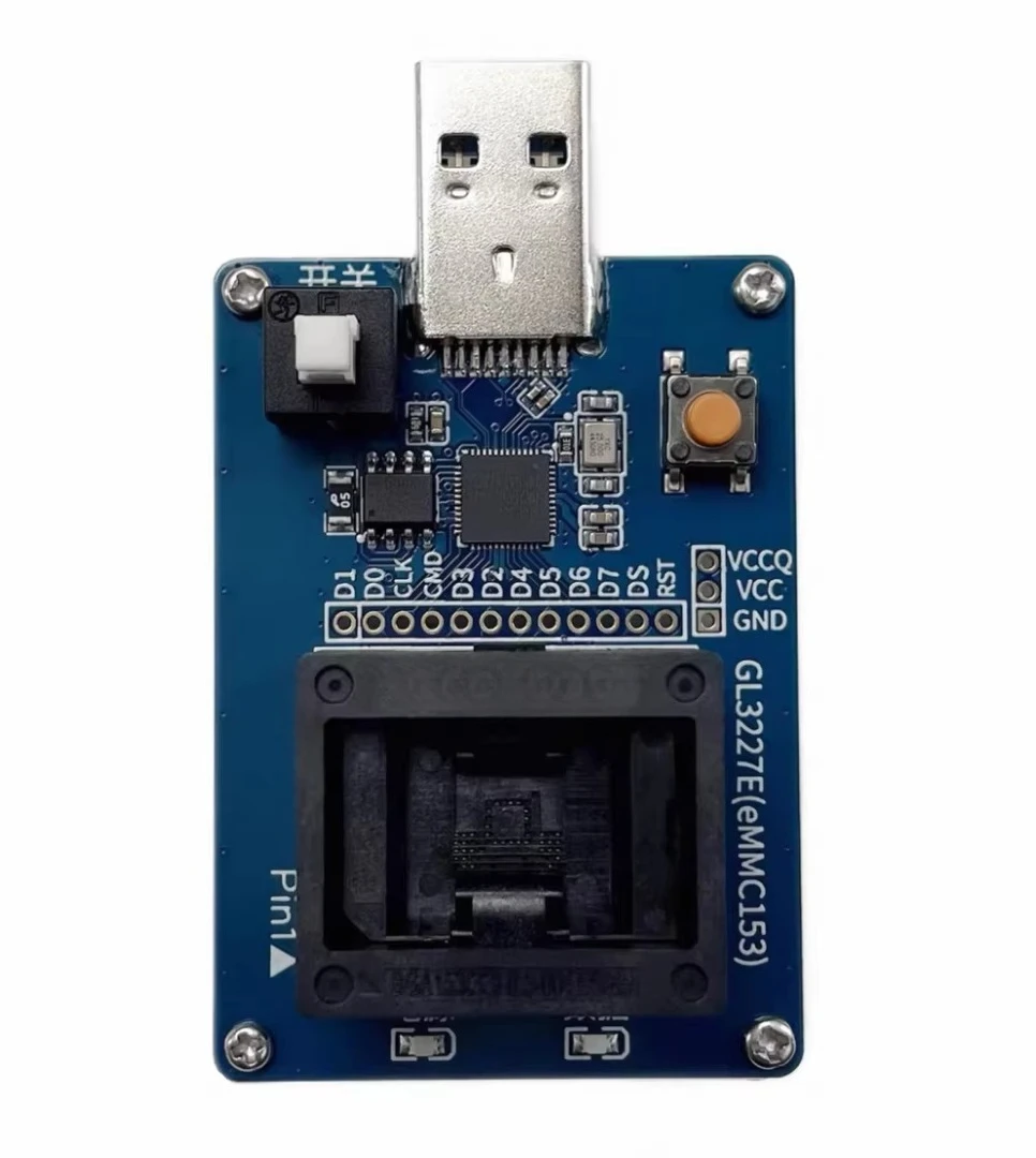 EMMC153 to USB 3.0 Burning Socket BGA153 Chip Testing Rack GL3224 Read-Write