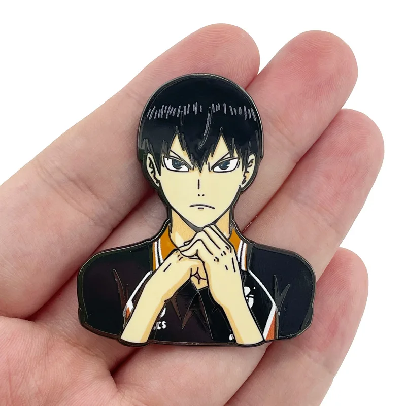 Haikyuu!!! Broche de esmalte anime feminino, alfinetes de lapela, mochila, jeans, crachás dos desenhos animados, Hinata Shoyo, quadrinhos, presentes joalheria, moda