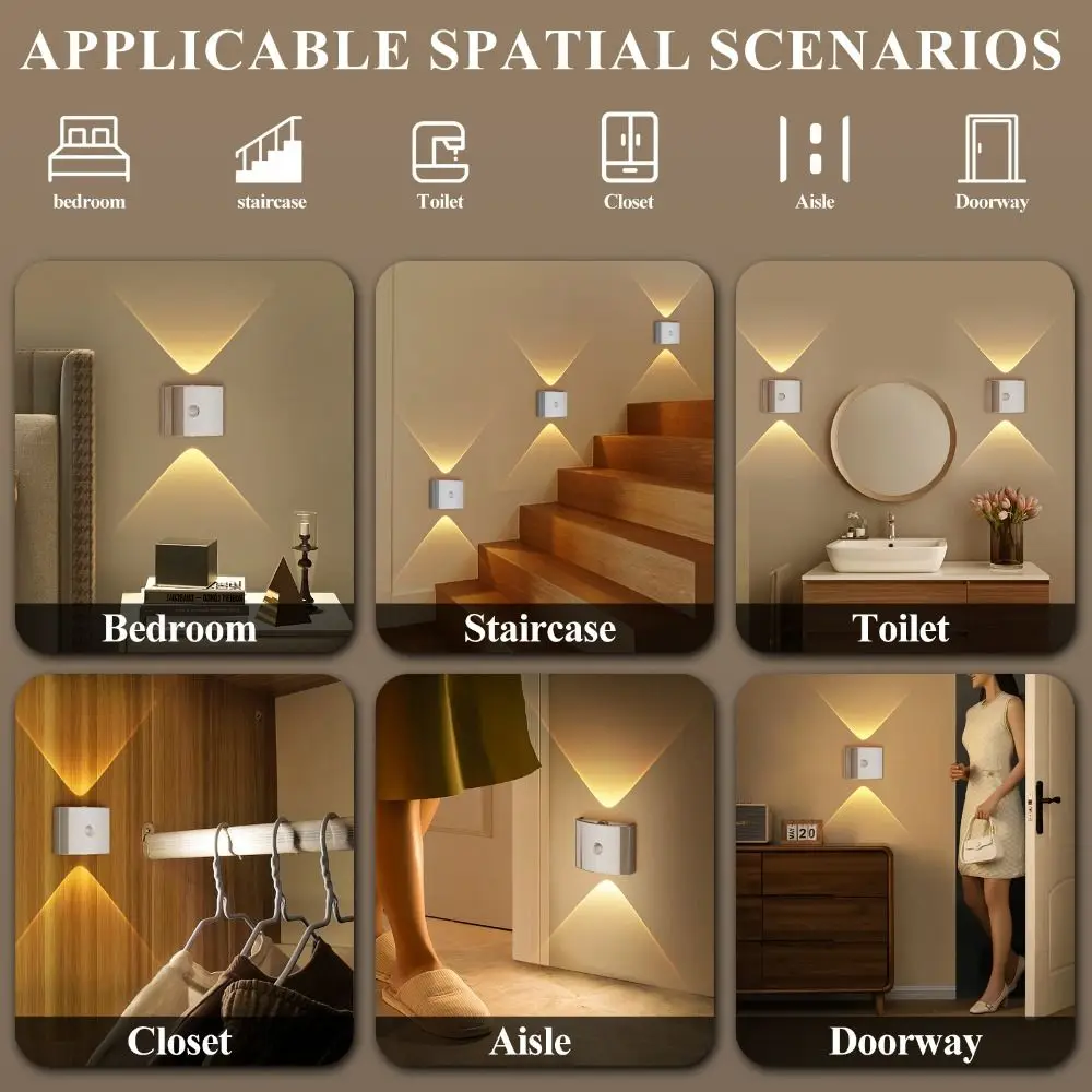 Infrared Sensor LED Induction Wall Lamp Magnetic Installation Soft Lights Magnetic Night Light Multi-functional