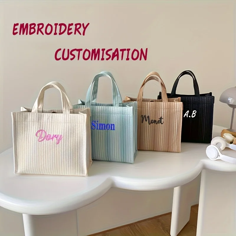 Customized Personalized Text Women Tote Bag Suitable for School Commuting Shopping Vacation Holiday Banquet Wedding Handbag