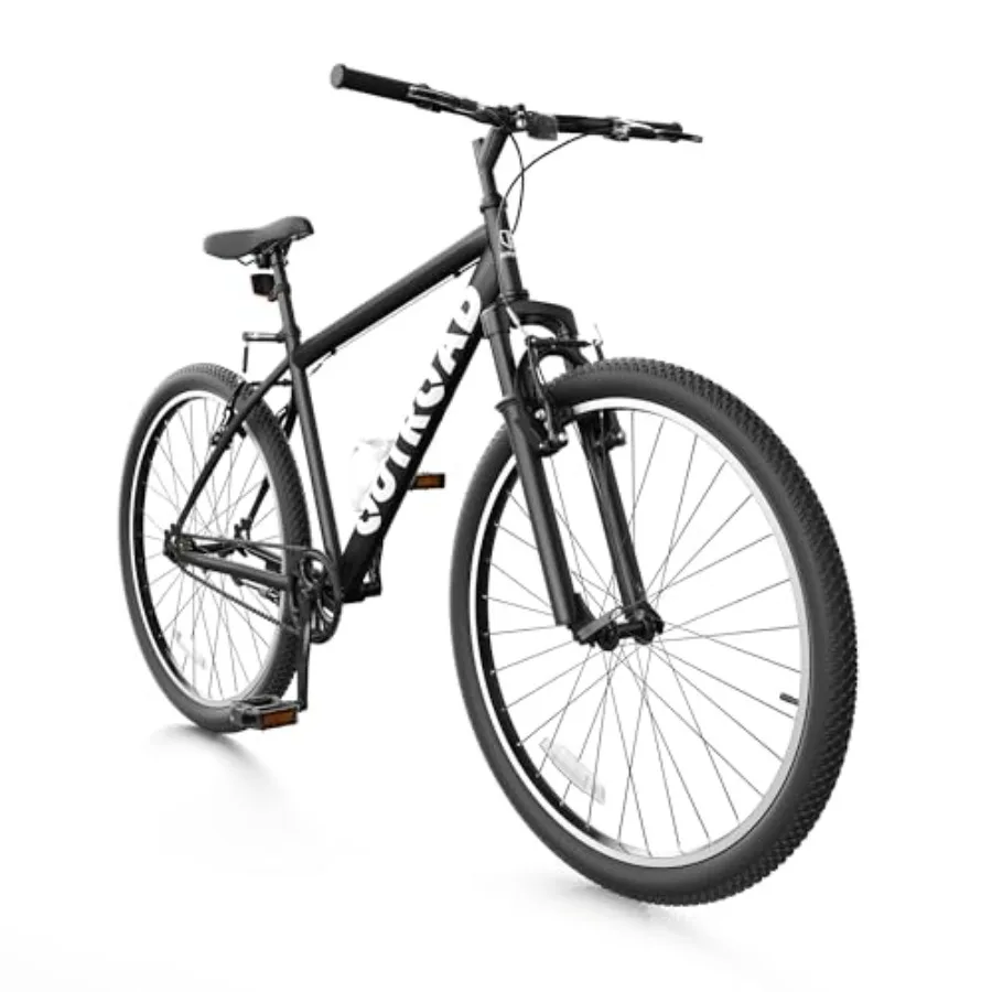 Bicicleta de Montaña 26 para Desplazamientos Urbanos y Senderismo, Cuadro de Acero de Alto Carbono, Negro/Azul/Rojo, Ligera con 7 Velocidades, V B
