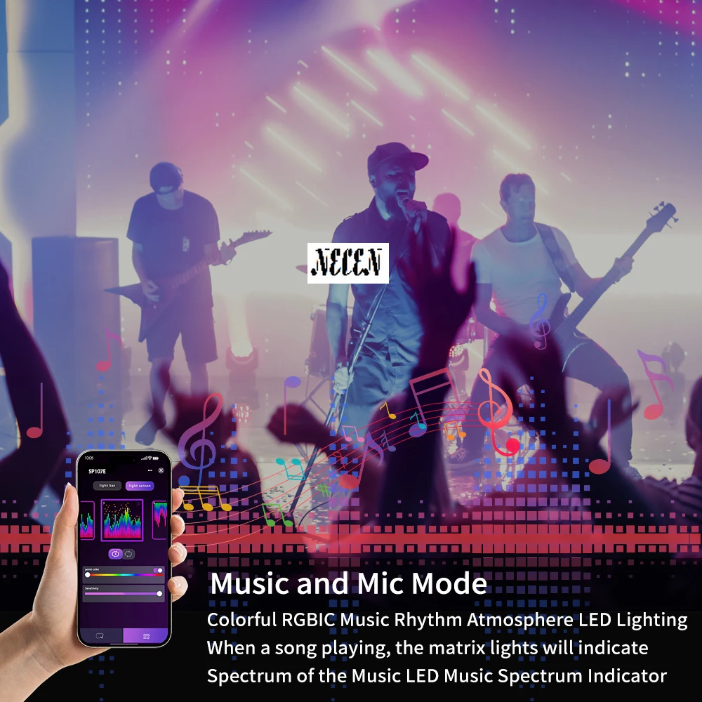 Tuya Smart RGB Strip Light Controller SP107E LED Music Spectrum Lighting APP Control Matrix Panel Pixel SPI