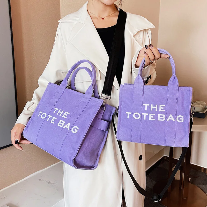 Tote Bag da donna Casual Canvas Large Capacity borse da donna Designer Letters borse a tracolla a tracolla Luxury Big Shopper bolsa fem