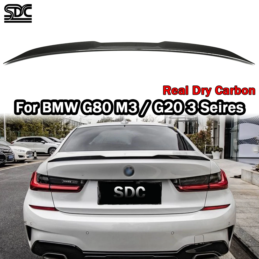 

Real Dry Carbon Fiber Rear Spoiler For BMW M3 G80 2021+ G20 3 Series 330i M340i Rear Trunk Spoiler Wing Boot Lip Forged Carbon