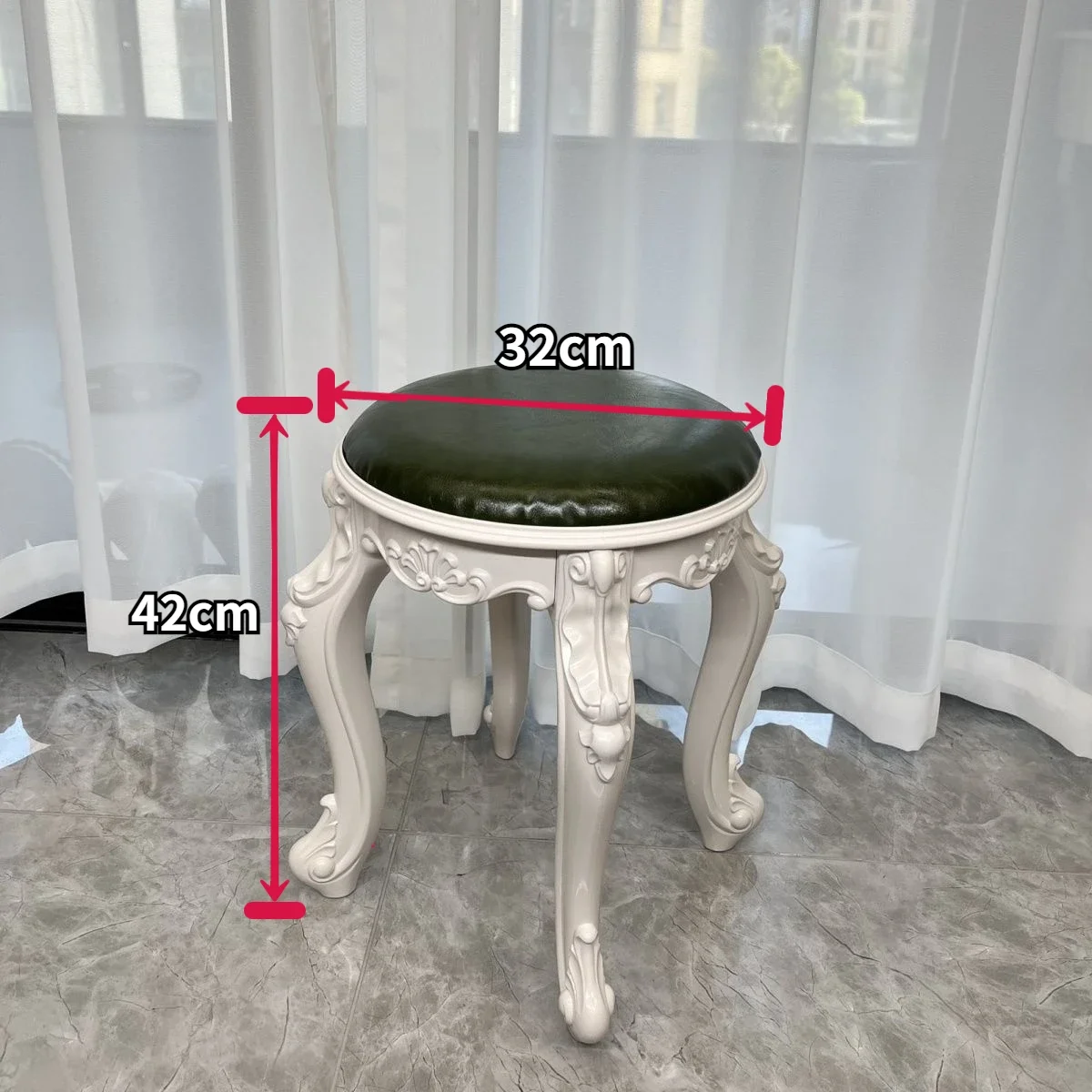 Household Living Room Makeup Stools Durable High Stool French Stool European Style Flower Pattern Ottomans Living Room Furniture