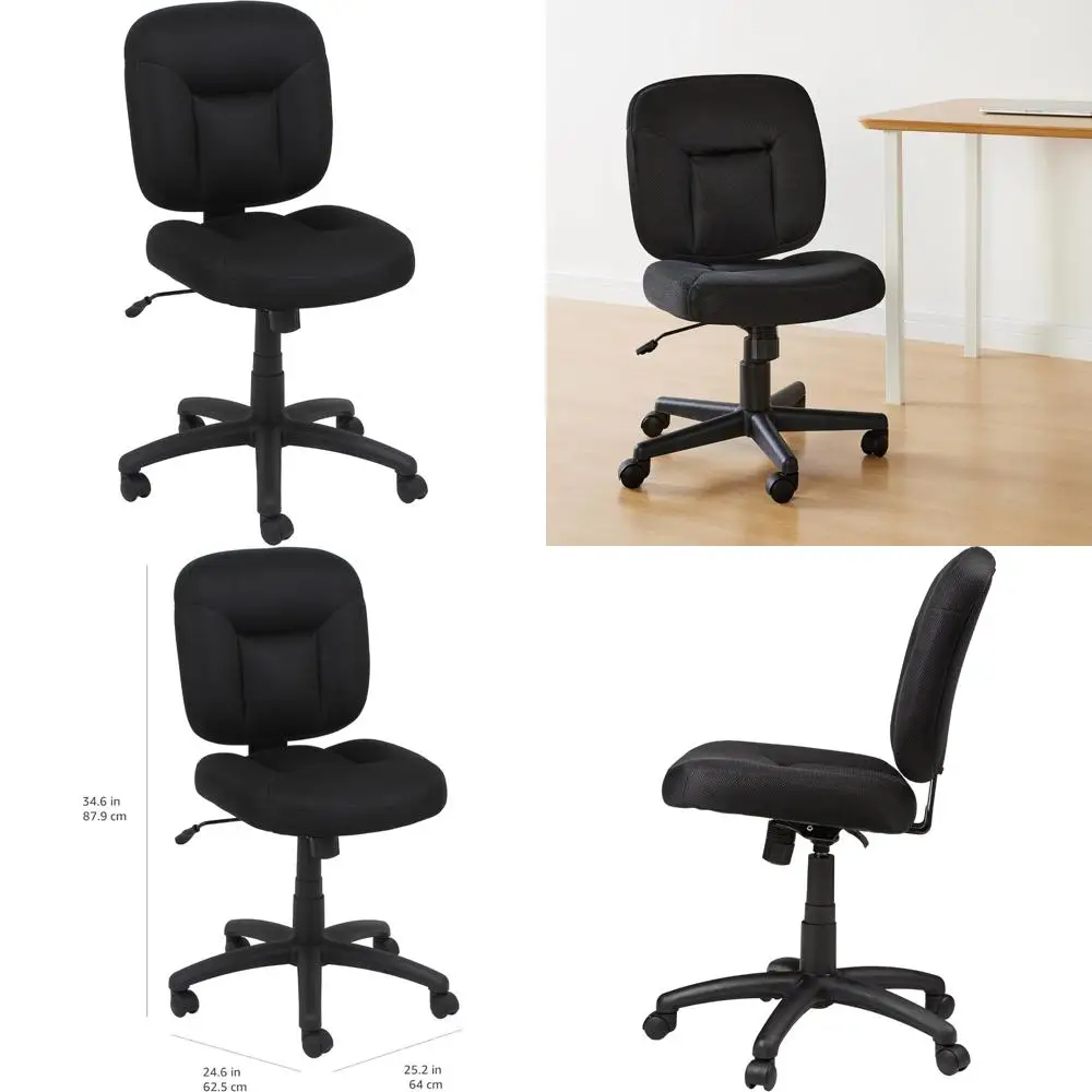 

Adjustable Height 360 Swivel Fabric Office Desk Chair, Black