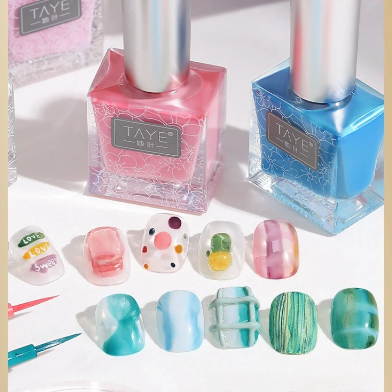 

10ml Blooming Marble Watercolor Ink Air Dry Spreading Effect Lacquer Blossom Nail Gel Varnishes For Manicure 10/15 Colors
