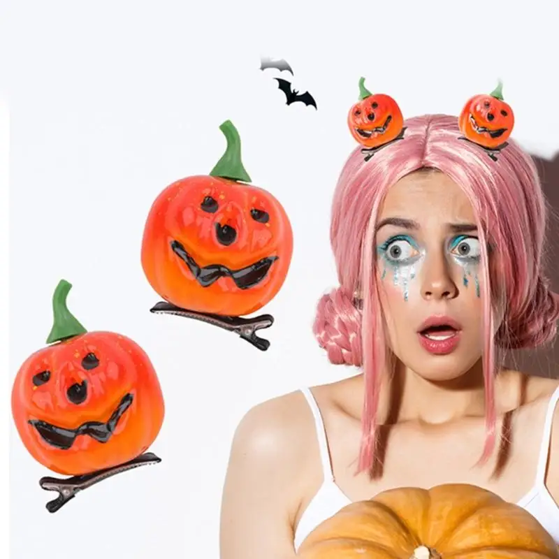 

39BB Заколка для волос на Хэллоуин Тыква-аллигатор Заколка для волос Тыква Заколки для волос Заколка Хэллоуин Аксессуары для