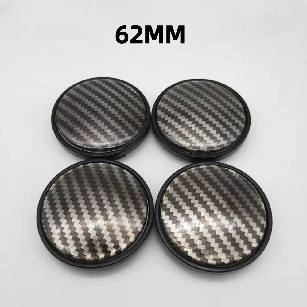 4pcs ABS 62mm Car Wheel Center Caps With Drop Glue Carbon Fibre Emblem Badge Stickers Hub Styling Accessories for VW Skoda Ford