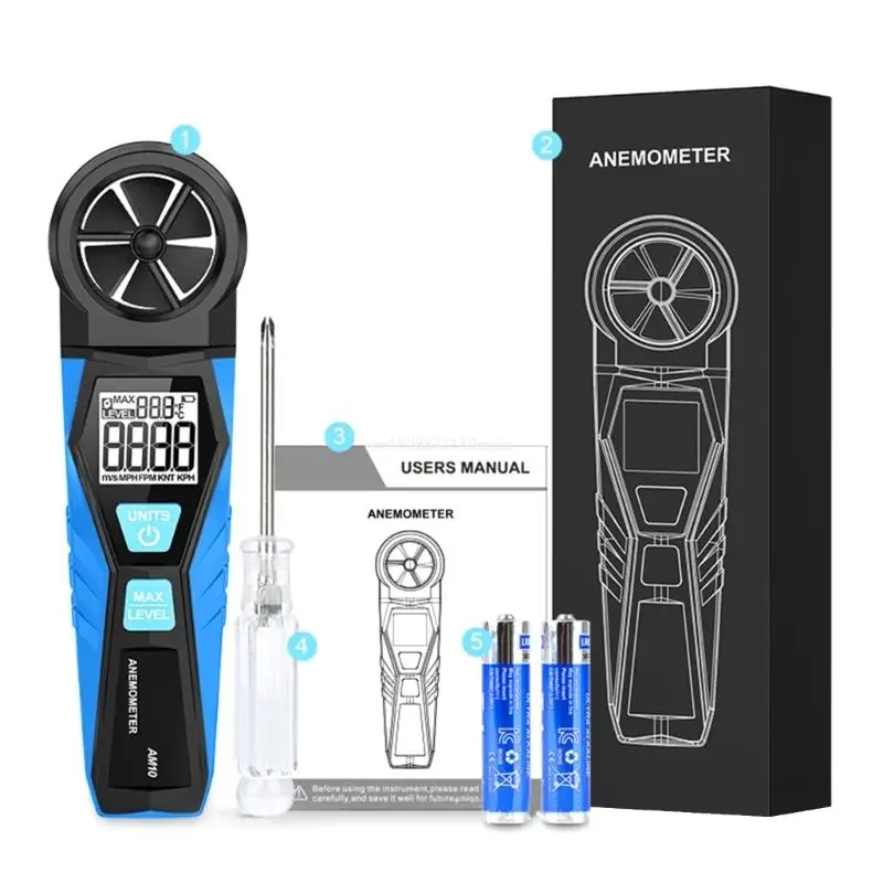 

Wind Speed Meter,Handheld Mini Digital Anemometer for Weather DataCollection and Outdoors Sports Windsurfing Sailings Dropship