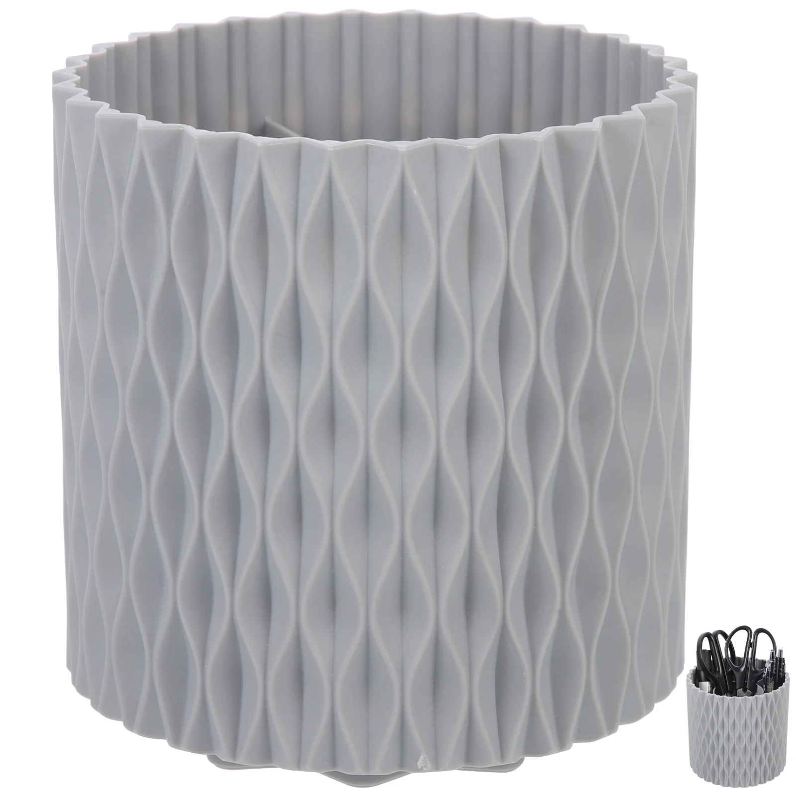 

Desktop Rotating Pen Holder Organizer with Multi Grids for Makeup Brushes Pencils Scissors Stationery Storage Bucket for Office