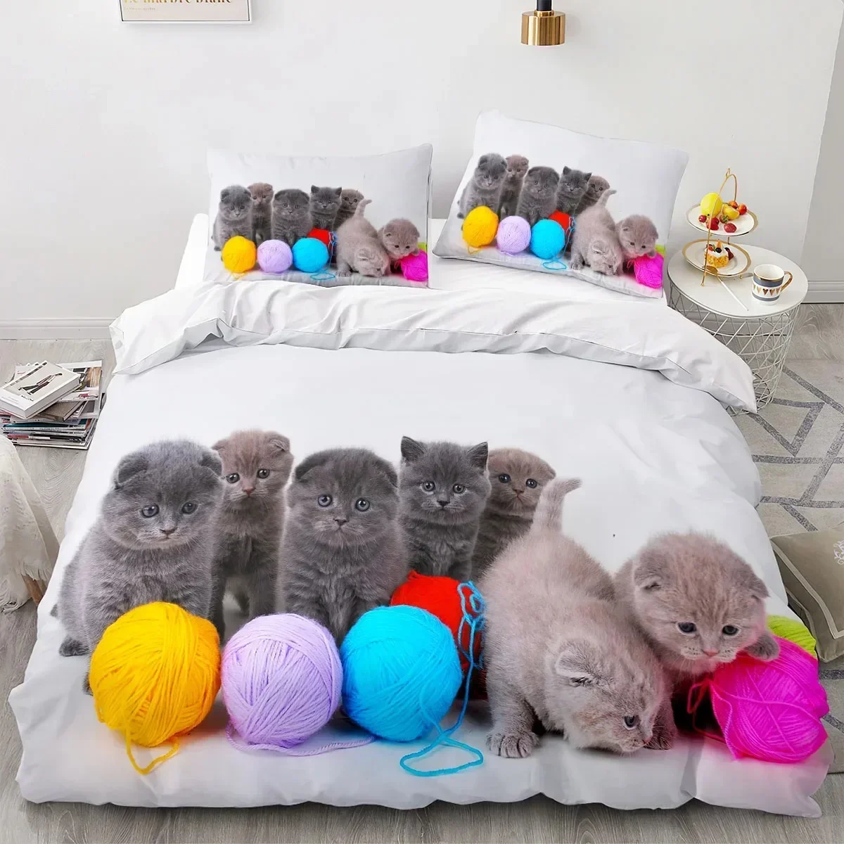 Animal Cat Supplies Set Duvet Cover Set Bedding Sets For Adults Bed With Pillowcases No Filling Luxury Birthday Gifts 6