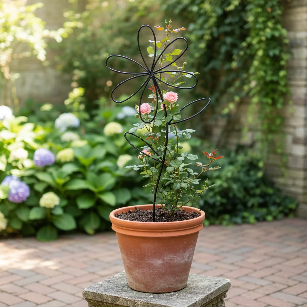 Metal Iron Garden Plant Support Stake Climbing Frame For Outdoor Potted Plants