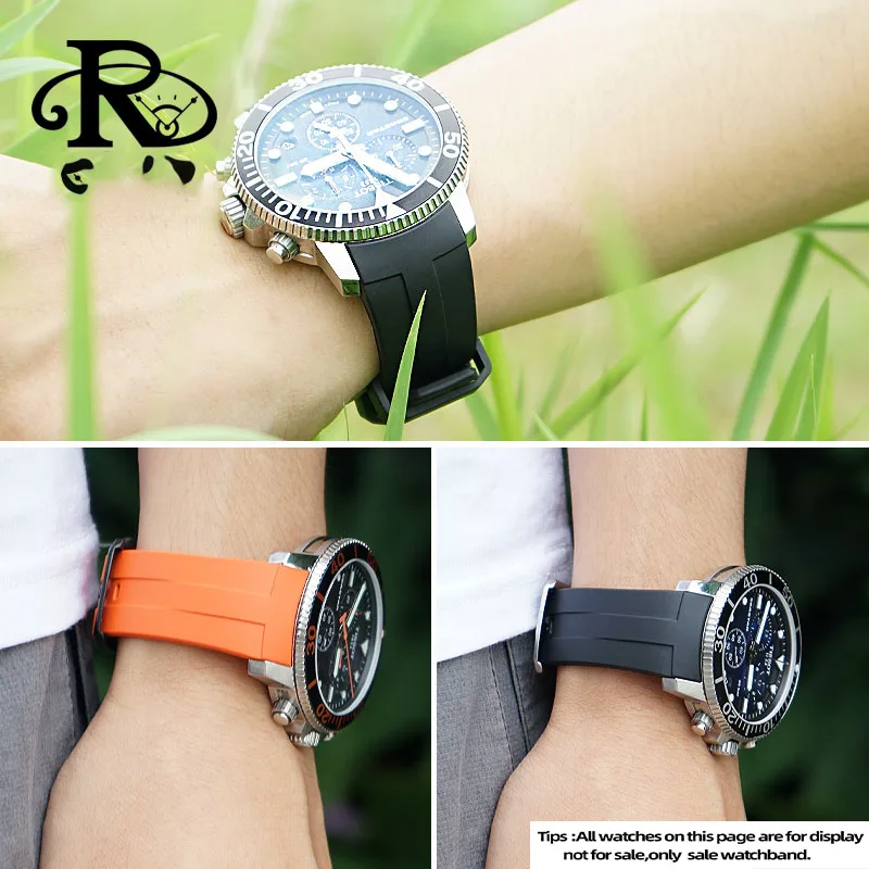 21mm 22mm Black Blue Orange Silica Gel Watch Strap For Tissot 1853 Sea star T120417/T120407 Waterproof Sport Rubber Watchband