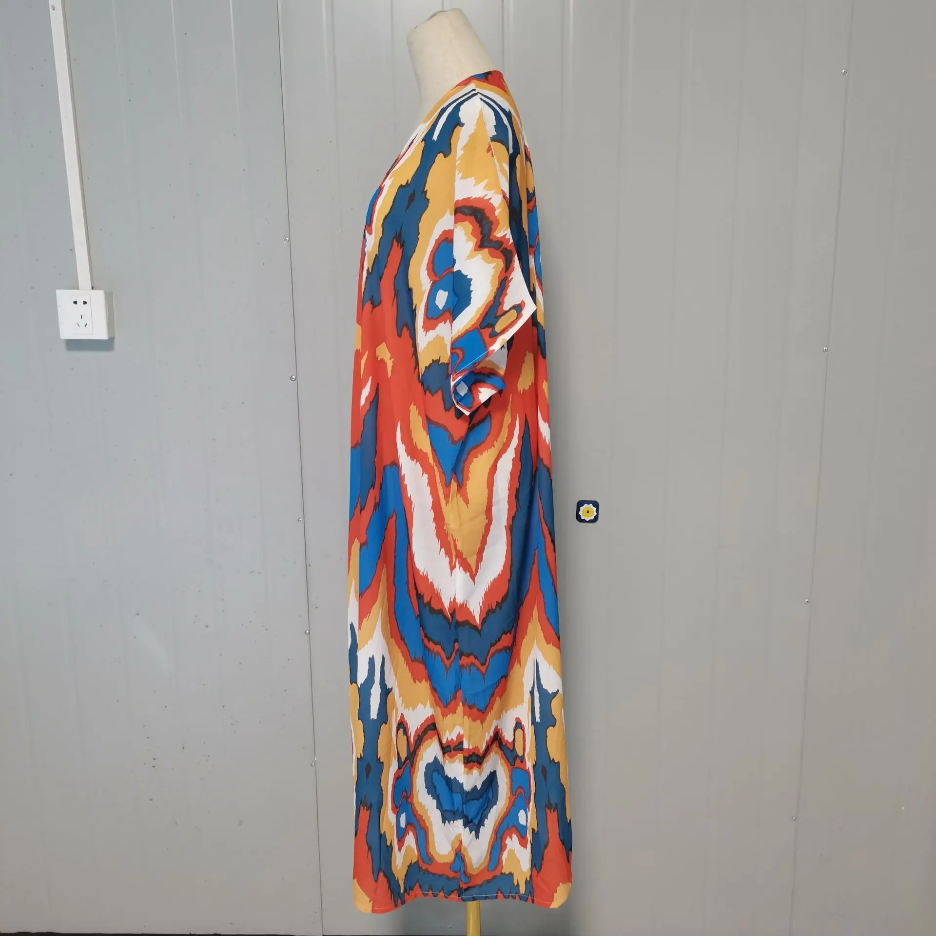 Costumi da bagno Donna Cover Up Cappotti Giacche Manica lunga Cappotto lungo Stampa Beach Y2k Streetwear Elegante aperto Stith Casual Allentato