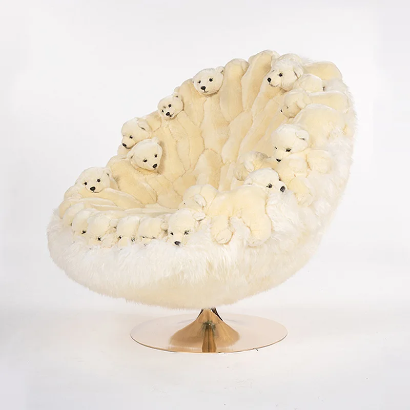 

Doll Animal Doll Chair Fabric Polar Bear Sofa Chair High Rebound Sponge