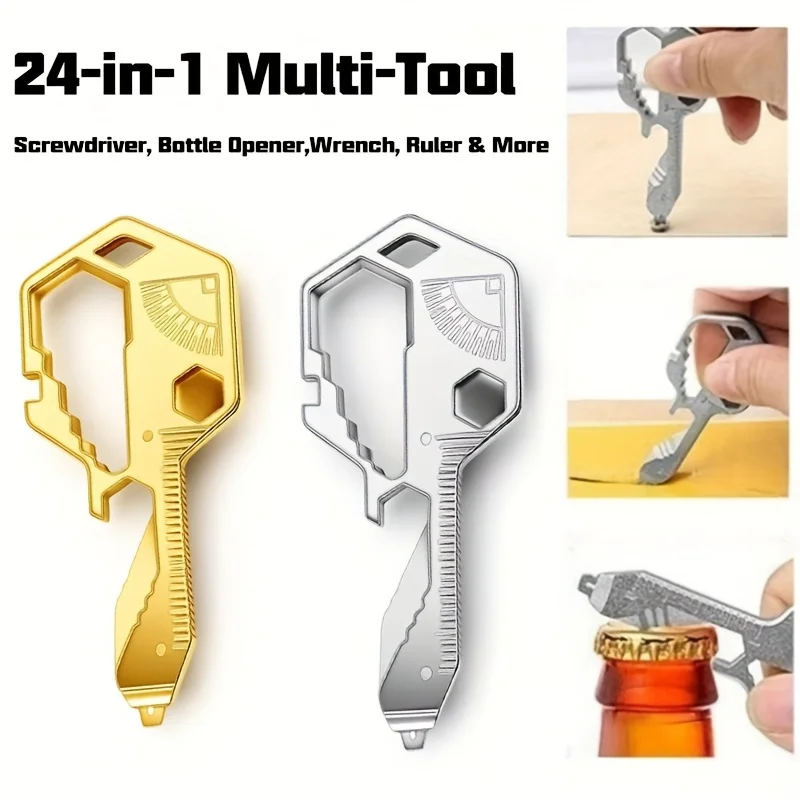 قطعة واحدة من أداة EDC متعددة الوظائف 24 في 1 - مع مفاتيح ومفكات براغي وكماشة وفتحات زجاجات وما إلى ذلك - للتخييم