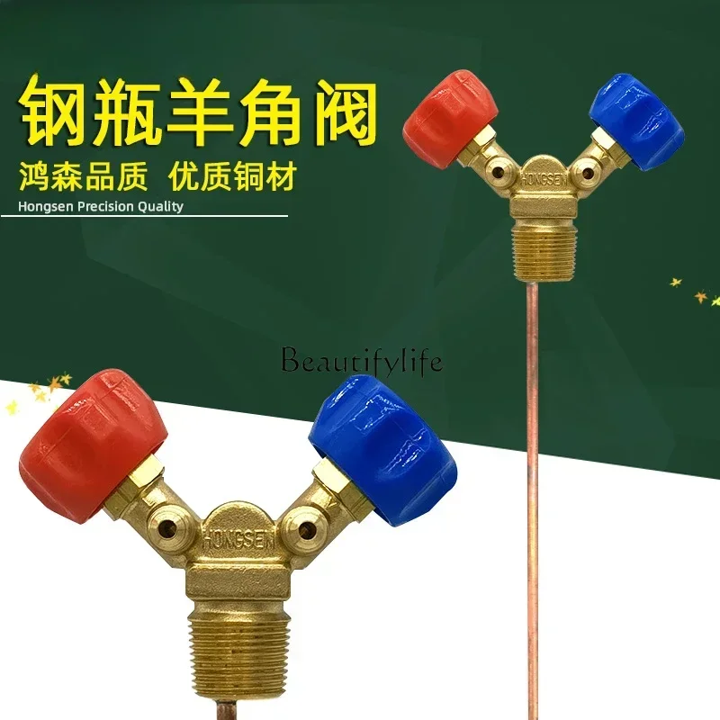 Special cylinder valve for refrigerant recovery and filling High and low pressure sheep angle valve Explosion-proof