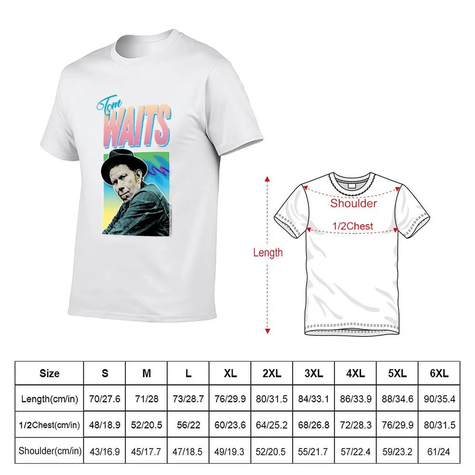 Tom Waits Retro 90s Styled Aesthetic Design T-Shirt cotton tshirt 100% t shirts cotton 100% T-Shirt