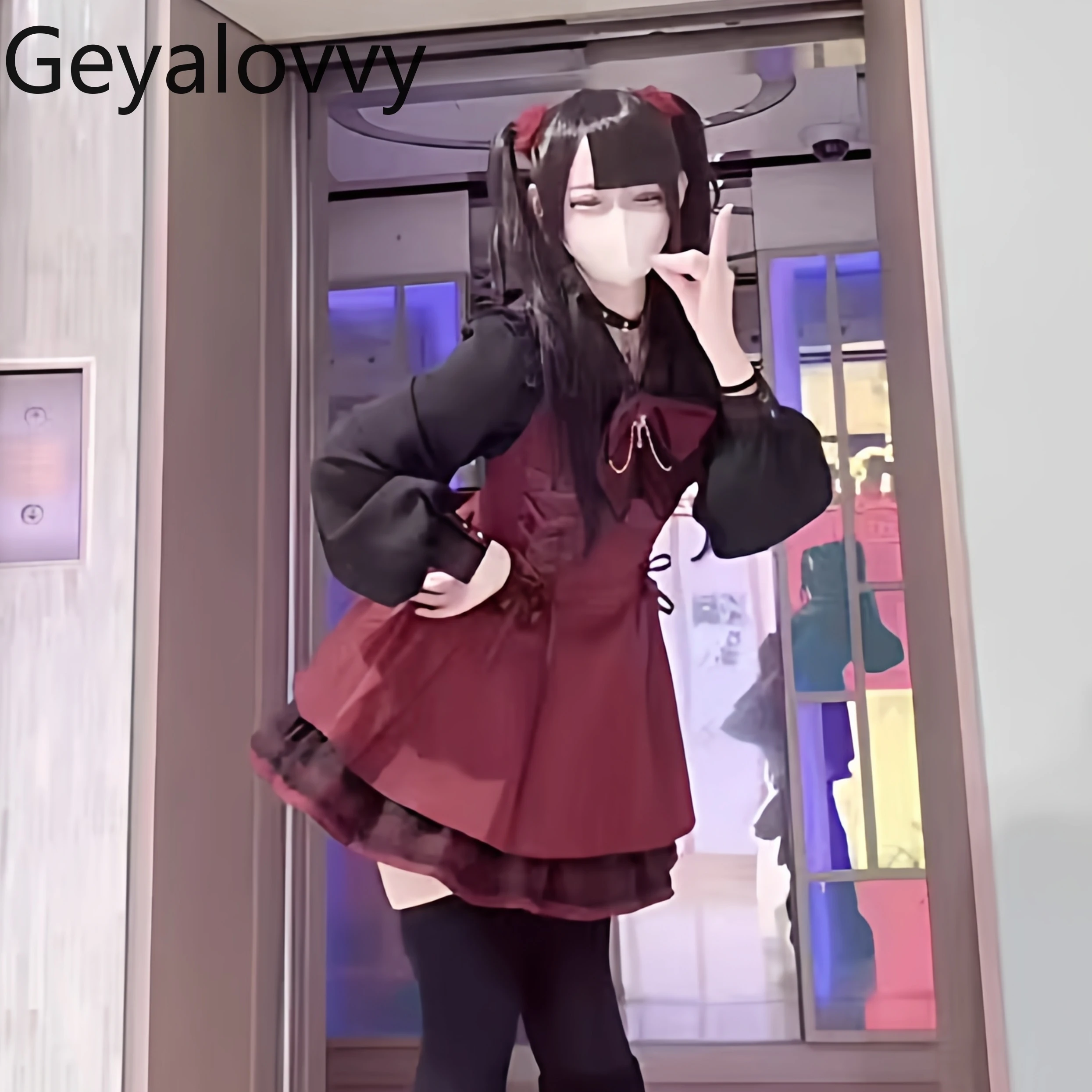 和風SC秋新作レースアップネイビーカラーカレッジスタイルシャツJK量産ロリータ甘い万能シャツトップス