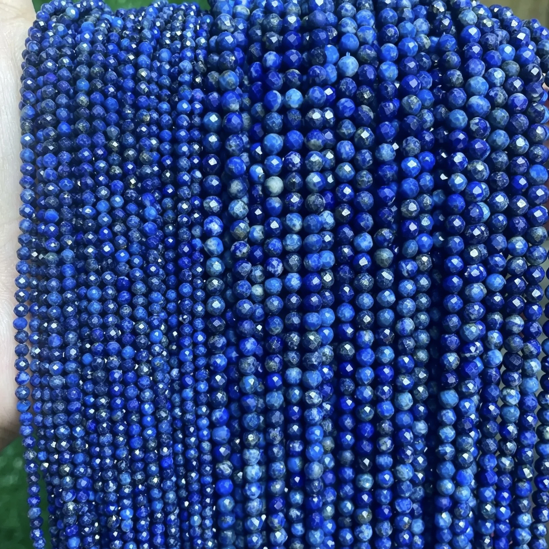 

Natural lapis lazuli 2mm 3mm 4mm Faceted Round Beads For Jewelry Bracelets Necklaces DIY Accessories Wholesale