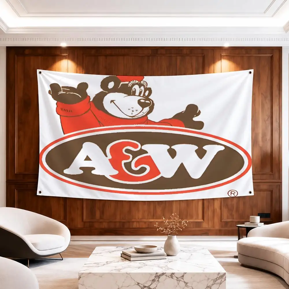 Brand A&W Root Beer Flags Modern Fabric Banner Pennants Apt Living Room Photo Corner Wall Ornament Deco