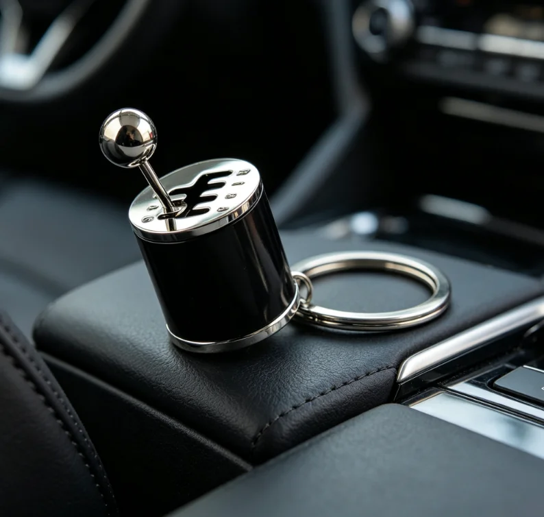 Mini Manual Gear Shift Keychain 6-Speed Simulation Gearbox Pendant Metal Car Modification Key Ring Creative Auto Enthusiast Gift