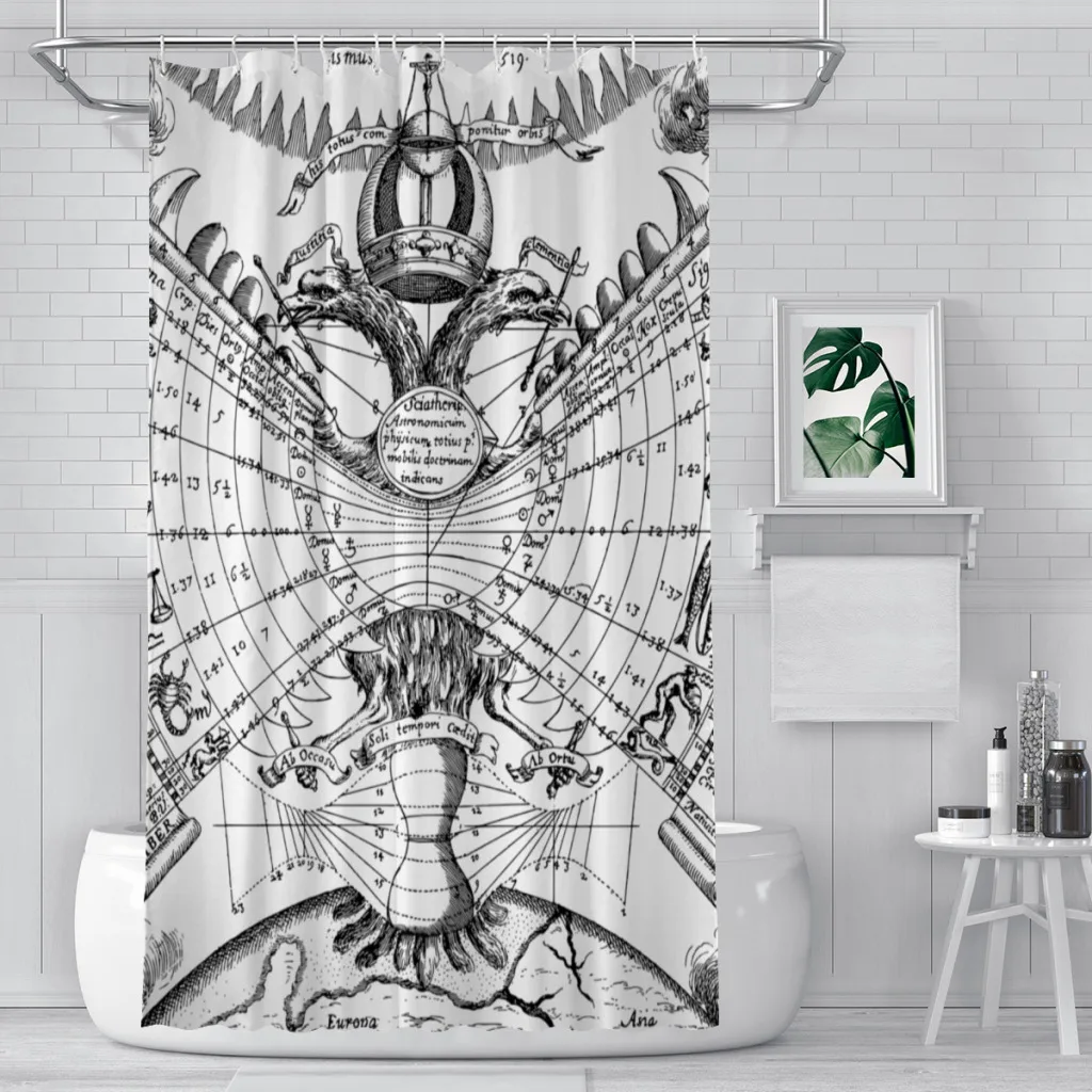 Zodiac Bathroom Shower Curtains Mythical Fantasy Waterproof Partition Creative Home Decor Bathroom Accessories