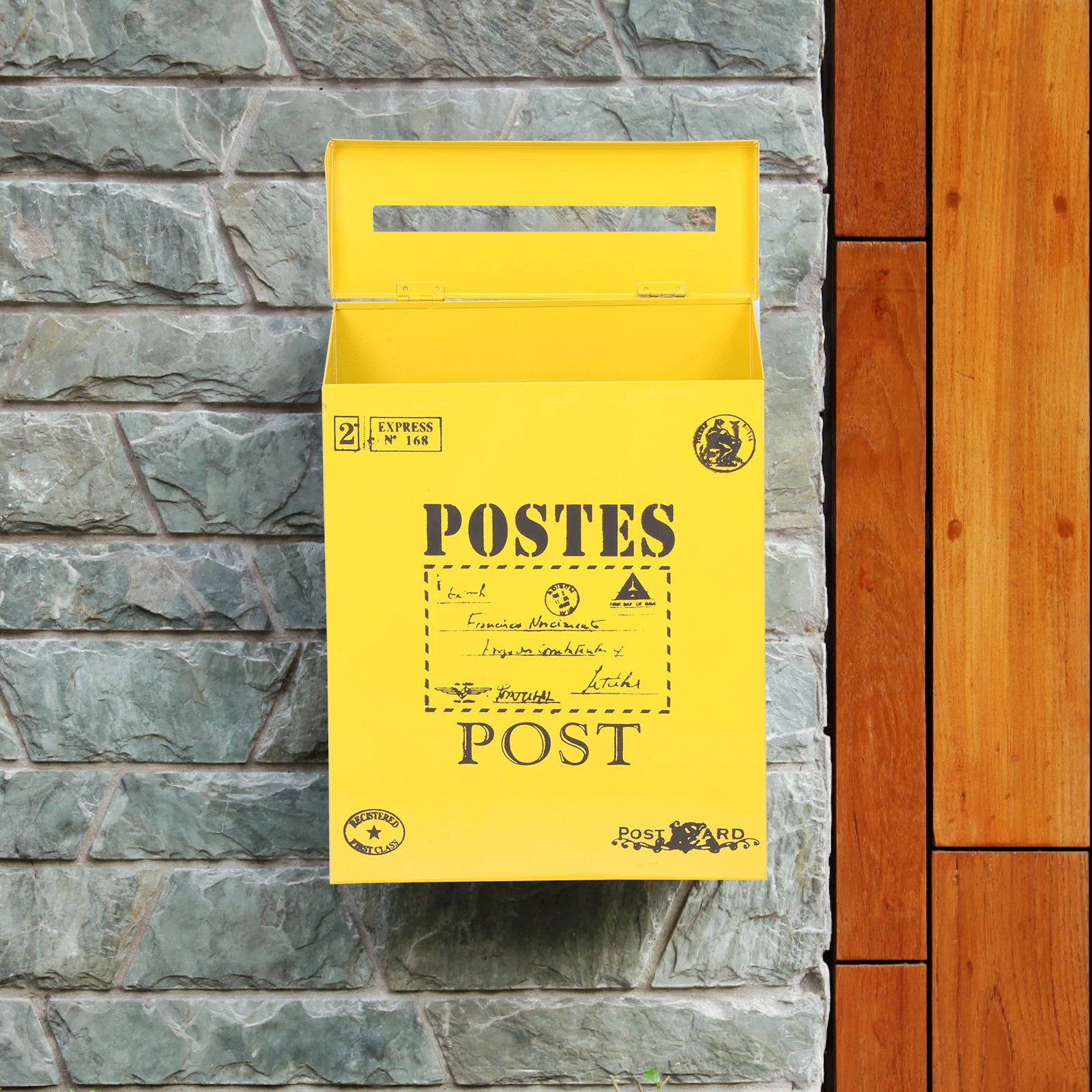 

Retro Tin Mailbox Vintage Home Decor Wall-mounted Classroom Complaint Farmhouse Iron Mailboxes for outside Office Cute