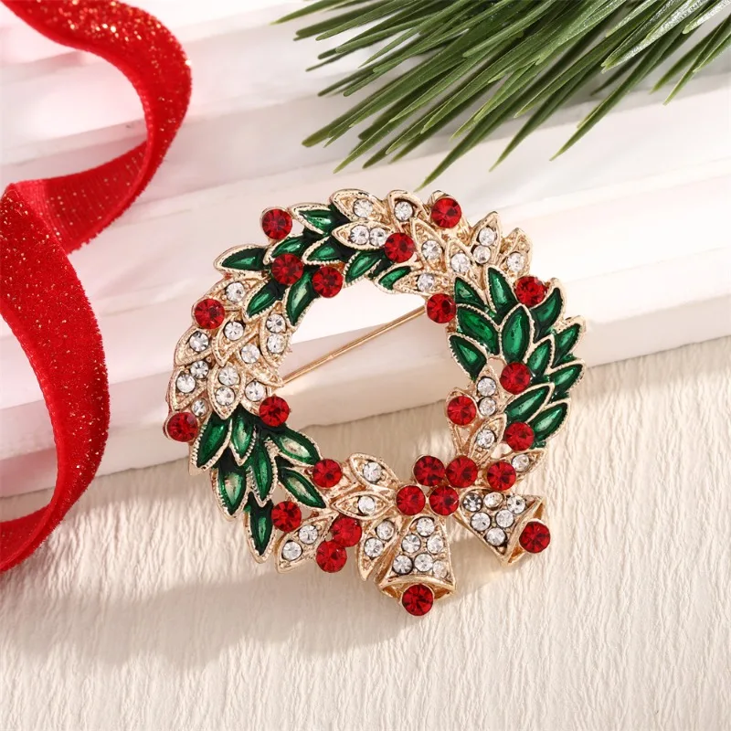 عيد الميلاد بروش شارة الرنة الصدار المستديرة DIY بها بنفسك الكرتون دبوس جو احتفالي مجوهرات اكسسوارات لطيف