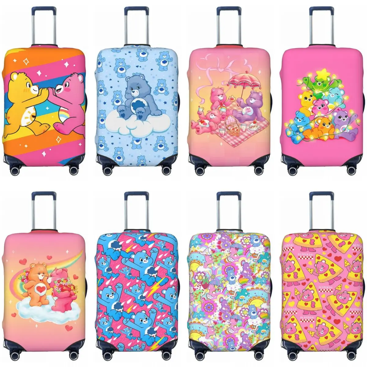 Cartoon Care Bears Movie Suitcase Cover Funshine Bear Love-A-Lot Bear Flight Travel Useful Luggage Supplies Protector