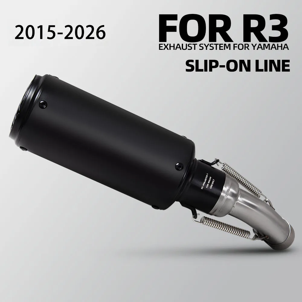 

R25 Exhaust Slip on line muffler Tailtube For Yamaha R3 R25 MT03 MT25 2015-2026 motorcycle exhaust mid link pipe escape kit