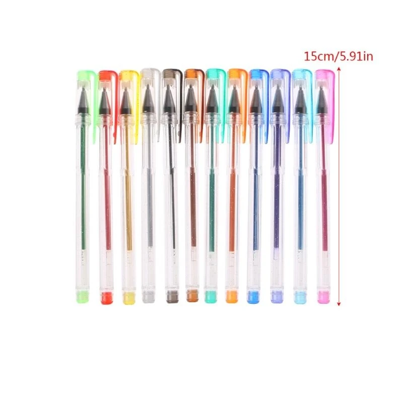 090F 1Pc 0.5mm Luminous Flash Colour Party Clip Gel Pen Writing Ballpoint Of