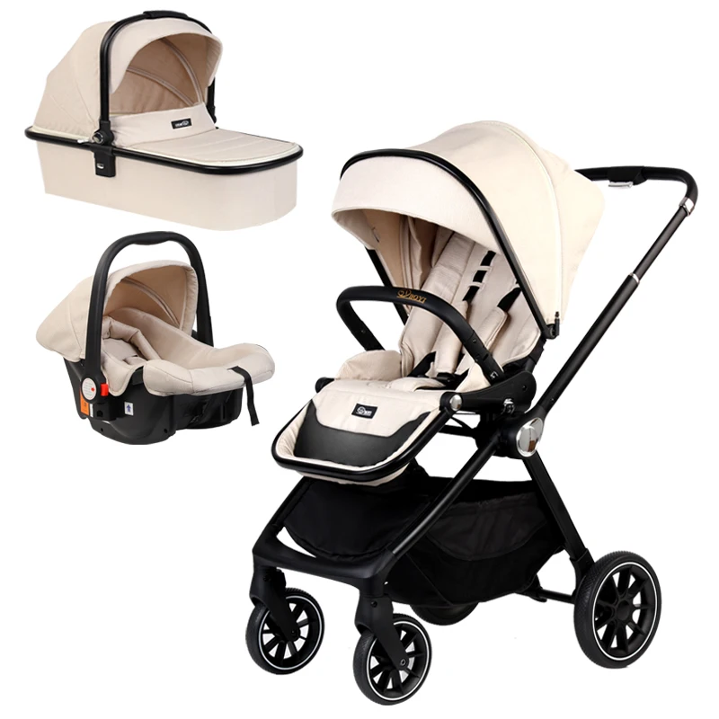 

High Quality 3 In 1 Baby Stroller Luxury High Landscape stroller baby 3 in 1 stroller Cochecito de bebe for baby