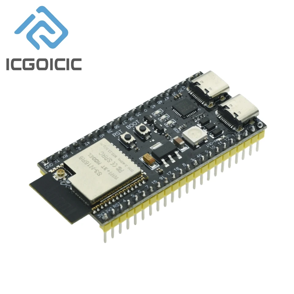 Placa de desenvolvimento ESP32-S3 MCU 2.4G Wifi + Bluetooth LE integrada S3-N16R8
