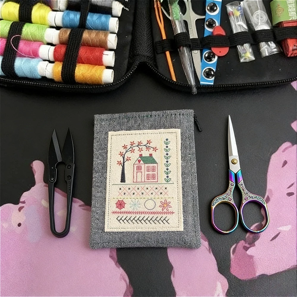 DIY Embroidery Kit  - Linen Felting Needlework Sample Pages,