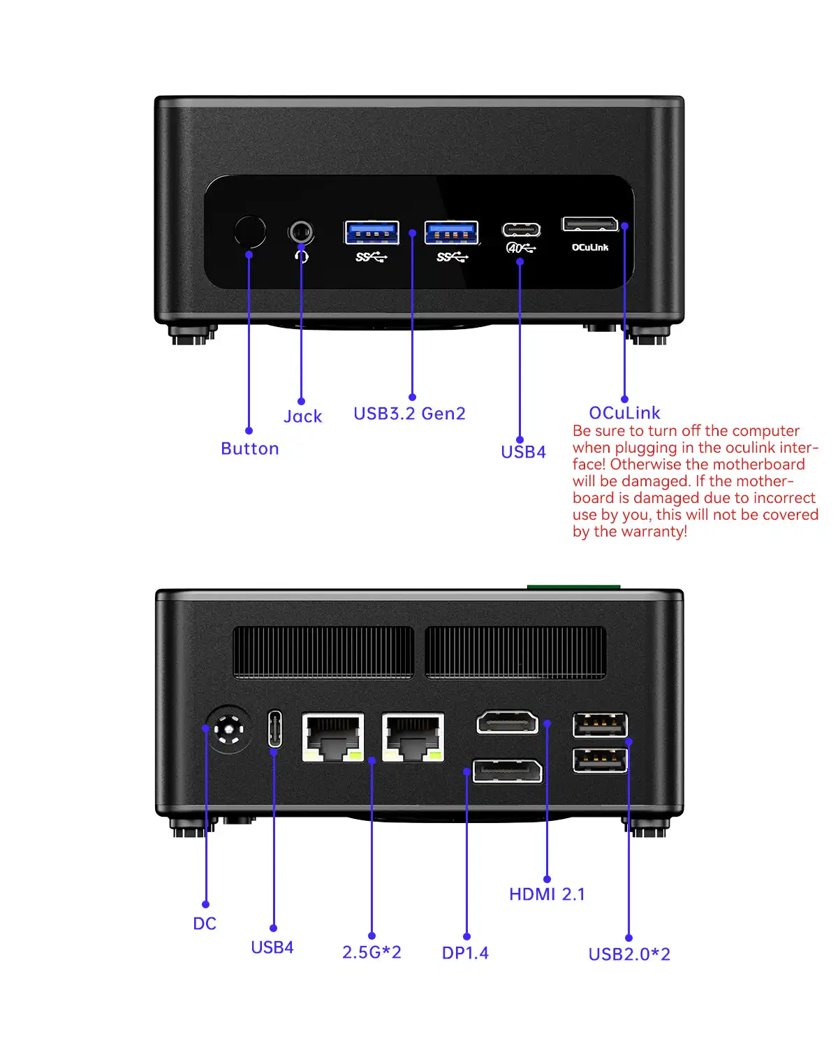 AOOSTAR Mini PC GEM12+ AMD Ryzen 7 PRO 8845HS 5.1GHz 32GB DDR5 1TB SSD USB4 HDMI2.1 WiFi6 BT5.2 Mini PC Computer Gamer Finestra 11