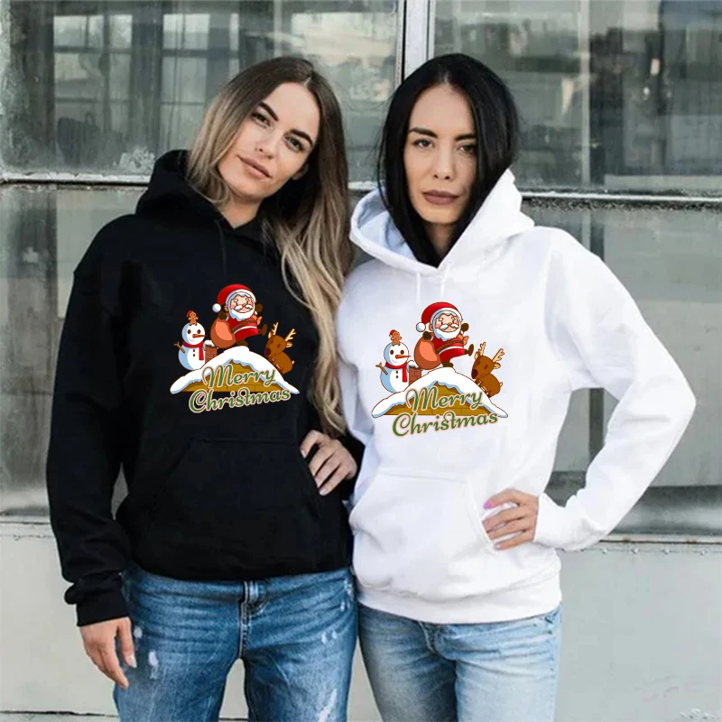 

Merry Christmas Print Womens And Mens Clothing Autumn Winter Long Sleeve Hoodies for Hooded Sweatshirts for Ladies