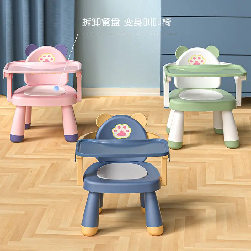 Child Back Chair Baby Chair Baby Seat Household Eating Plastic Dining Chair Cartoon Small Chair Bench