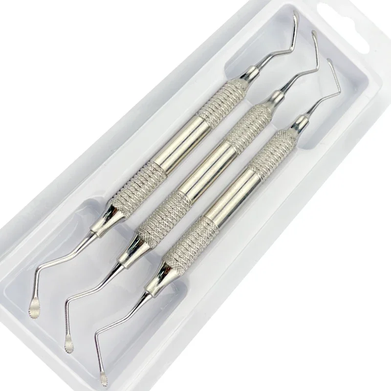 3 قطع/مجموعة من كوريت الأسنان - قشارة كوريت العظام الجراحية رشيقة وخشنة، أدوات صيانة زرع الفولاذ المقاوم للصدأ لطبيب الأسنان