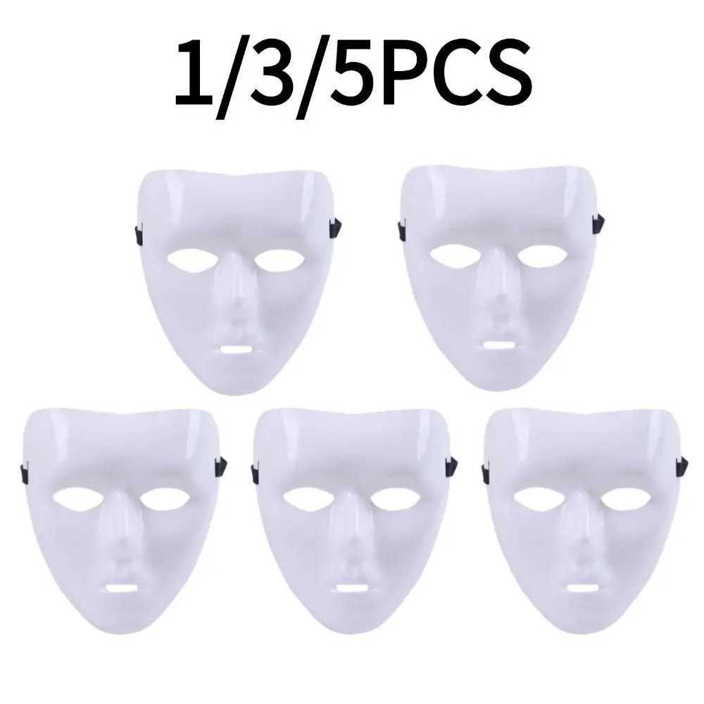 1/3/5PCS HandPainted White Full Face Mask For Halloween Party Cosplay Props Creative DIY Blank Masquerade Performance Dance Mask