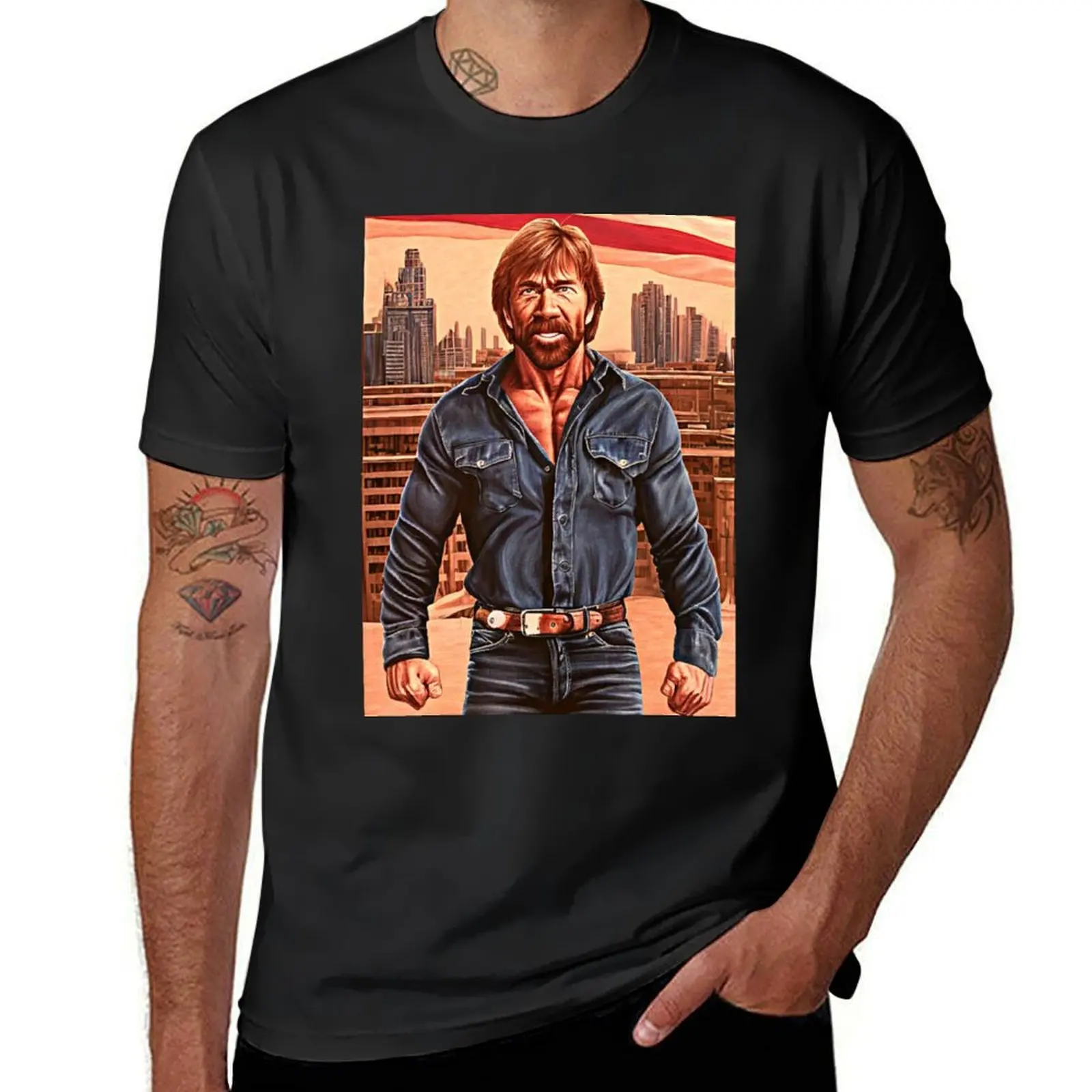 

Retro style Chuck Norris T-Shirt tees korean fashion vintage clothes anime clothes plain t shirts men