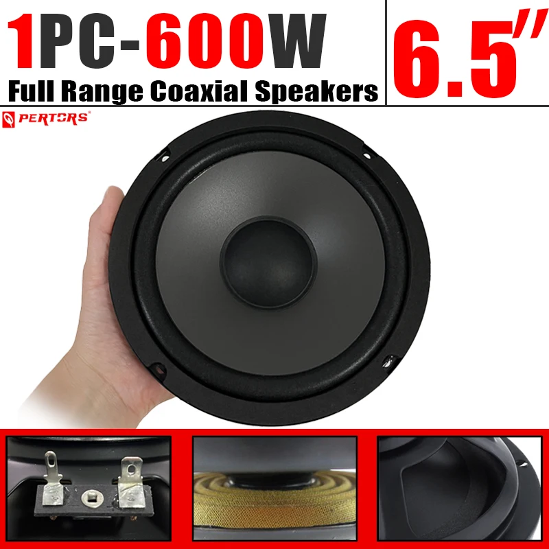 1PC 600W accessoire Audio de voiture haut-parleur Coaxial Audio 6.5 pouces haut-parleur inclinable pleine frquence universel HiFi voiture stro caisson de basses