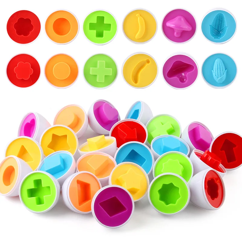 Baby Montessori Learning Educational Math Toy Smart Eggs Puzzle Shape Matching Sorters Toys Plastic Eggs Toy For Kids Children