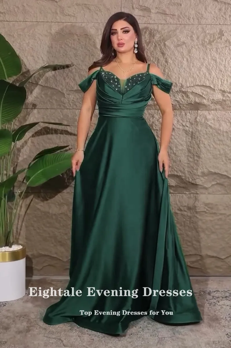 Eightale Luxuriöses Abendkleid mit Perlen, A-Linie, maßgeschneidert, königsblaues Satin-Hochzeitskleid, Hochzeitspartykleid