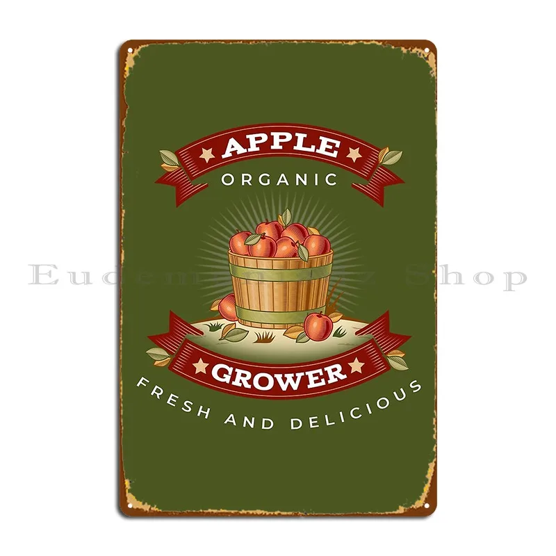 Apple Growers And Apple Farmers Market Apparel And Gifts Metal Plaque Poster Wall Cave Pub Cinema Party Create Tin Sign Poster